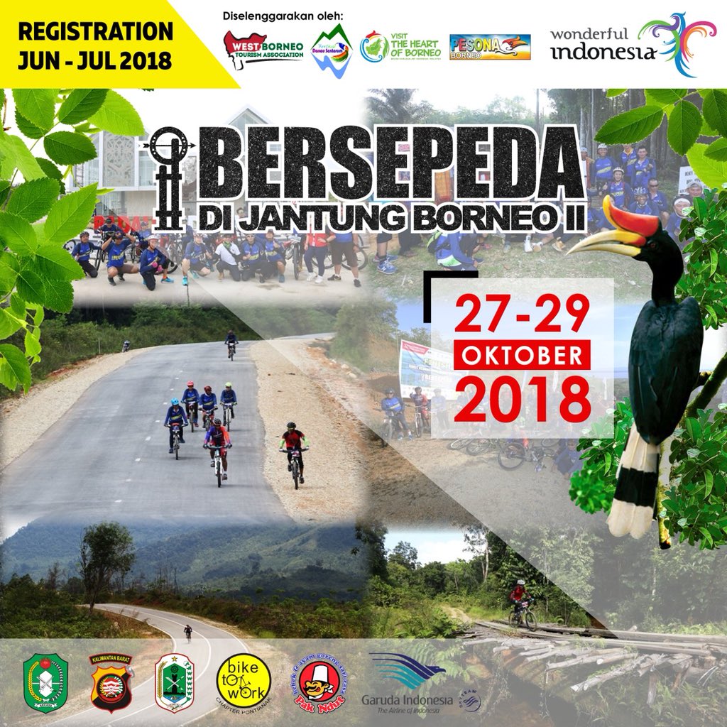 Untuk yg kedua, bersepeda di Jantung Borneo akan segera hadir

Tunggu info pendaftarannya...

#bersepedadijantungborneo
#festivaldanausentarum
#heartofborneo
#WonderfulIndonesia 
#westborneotourismassociation