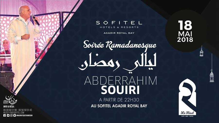 Le Sofitel Agadir Royalbay Resort vous invite pour une soirée de Souiri le 18 Mai 2018

#Nuitsramadanesque

EN SAVOIR PLUS ➡️bit.ly/2wHemiu