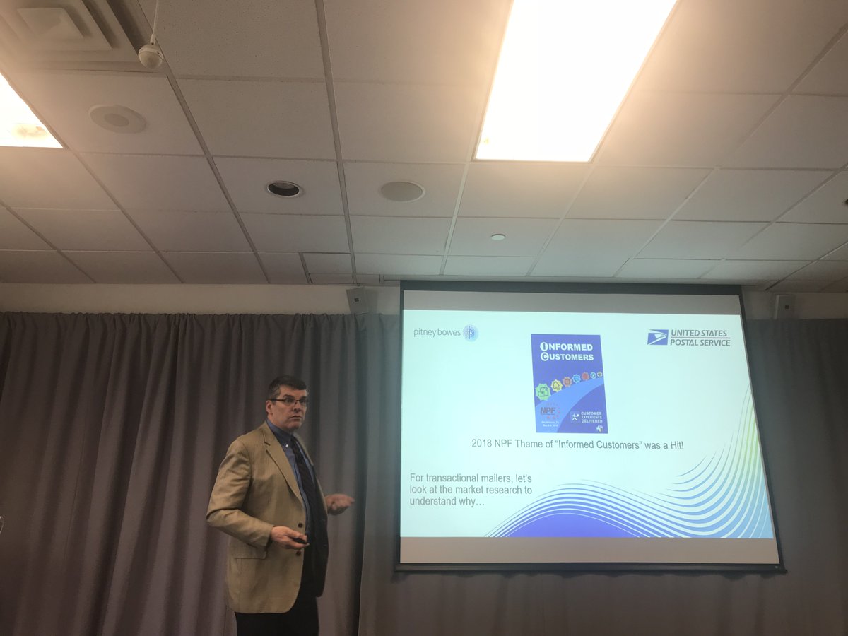 PitneyBowes's tweet photo. Keeping the #2018npf theme of informed customers and transactional mail going strong with @USPS at #pbsummit #seewhatspossible https://t.co/cvk92dWBlz