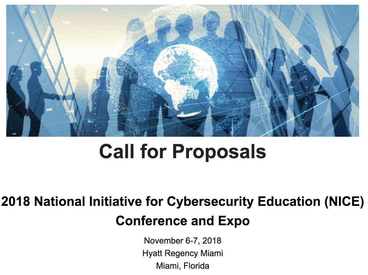 NewAmCyber's tweet photo. Got opinions on cybersecurity workforce development? Now is your chance to share! We are thrilled to be joining @FIU to host the NICE Annual Conference and Expo supported by @NISTcyber. Find the call for proposals and submit your presentation proposals at https://t.co/SCwEQ3Y3uj https://t.co/AnKmXK7xNd