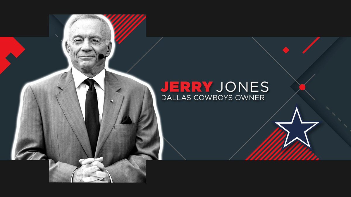 ESPNadsales's tweet photo. Dallas Cowboys owner and GM, Jerry Jones makes a surprise appearance on stage with ESPN’s Joe Tessitore and @ESPNBooger. Jones: We can feel the electricity of Monday Night Football.  #ESPNF1RST #ESPNUpfront https://t.co/2Tk55joqwY