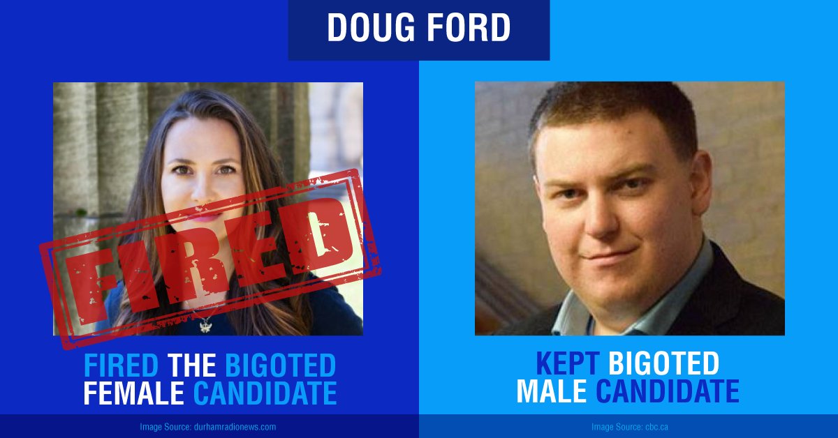They're both bigoted, homophobic and anti-choice extremists, but, guess which one Doug Ford kept?