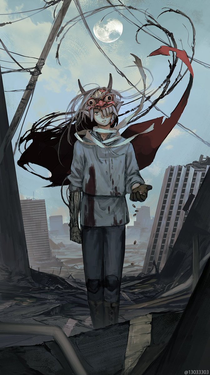 「鬼
#AKIRA 」|もの久保:画集『ねなしがみ』発売中のイラスト