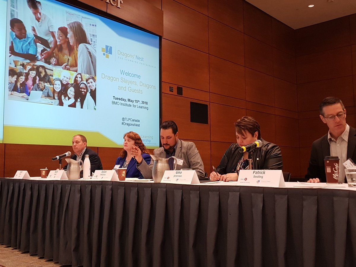 ONRinnovation's tweet photo. Cast of Dragons for this year's #DragonsNest finale @BMO Institute for Learning with @TLPCanada https://t.co/j4e8R6BDpm