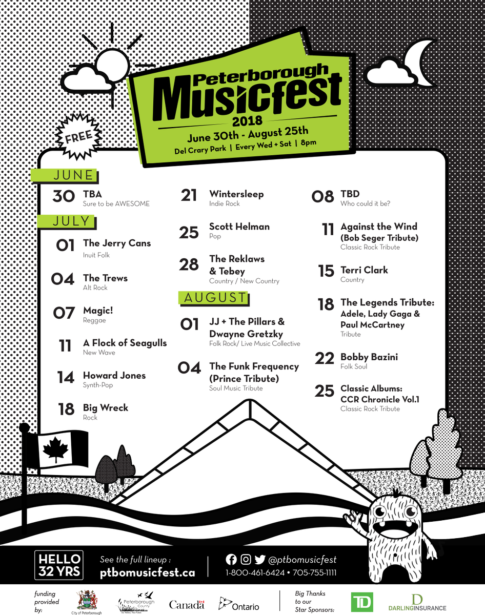 PtboMusicfest's tweet photo. 😎🎉🎊 2018 Peterborough Musicfest Line-Up🎊🎉😎 - https://t.co/fFy3oQfWVj https://t.co/VXUA2vXVA5