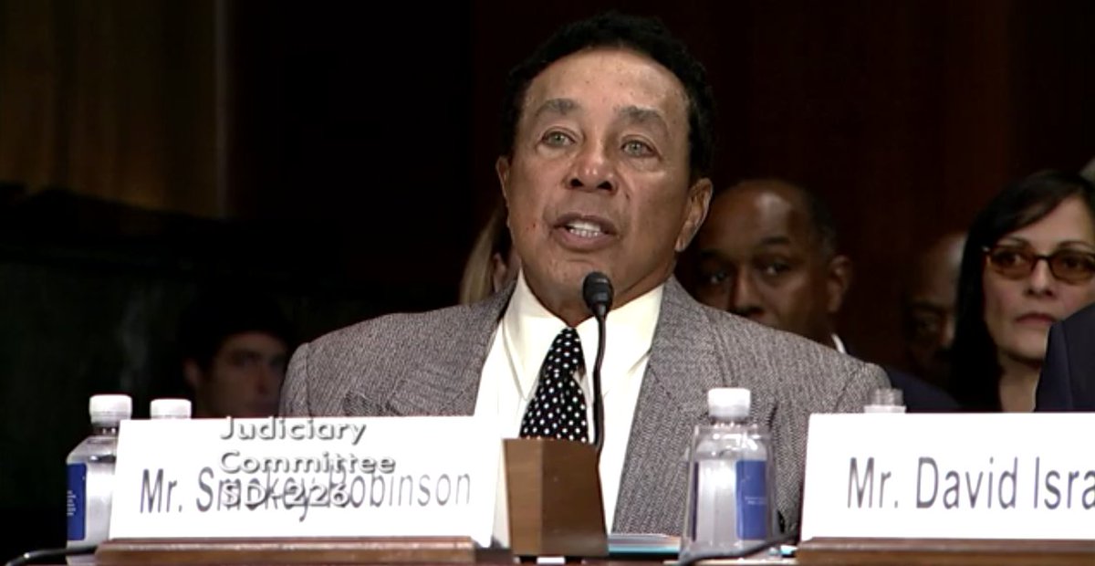 senorrinhatch's tweet photo. Smokey Robinson is now testifying before the Senate Judiciary Committee about the importance of the Music Modernization Act, and Senator Hatch's efforts to ensure songwriters are compensated fairly for their work. #SaveSongwriters https://t.co/FejFr4UcpK

https://t.co/RJKtIdwDkd https://t.co/V3ScXipORm