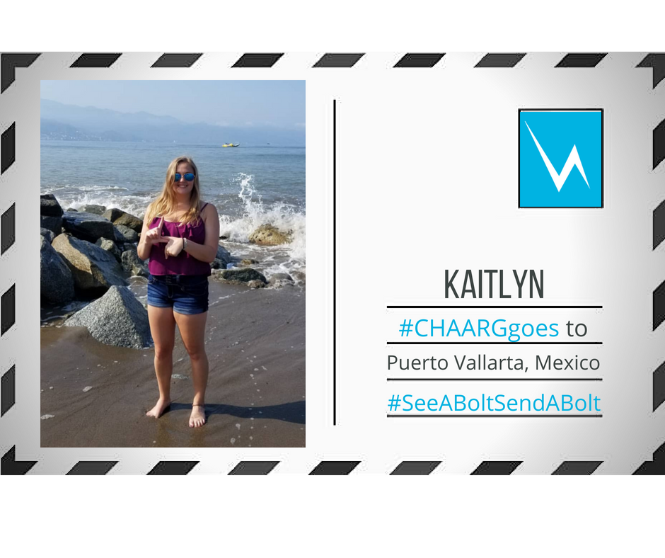 BGSU_CHAARG's tweet photo. Exec Team member Kaitlyn LaFayette is sending a #CHAARGgoes postcard all the way from the beaches of Mexico! 
#SeeABoltSendABolt https://t.co/Eh4kFhtczo
