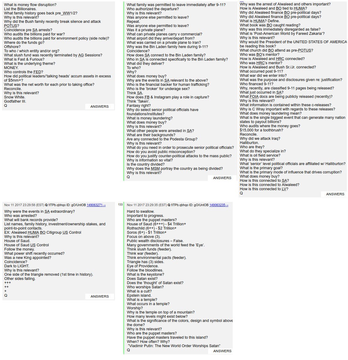 2/  #qanon beat it into our thick skulls on 4chan that the events of November 4 last year were incredibly significant for all sorts of reasons. Here's a sample of his drops from the time. If you want to know how the world worked, read these.