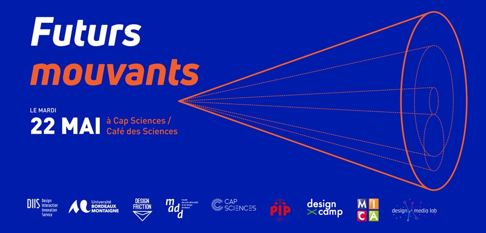 asso_designcamp's tweet photo. Futurs mouvants à @capsciences le mardi 22 mai : une journée dédiée au #designfiction avec à 12h00 ouverture de l’exposition de @asso_designcamp sur la mobilité du futur et à 18h00 conférence-débat avec @Design_Friction @UBMontaigne et le @madd_Bordeaux https://t.co/MZc3Dg0dCa