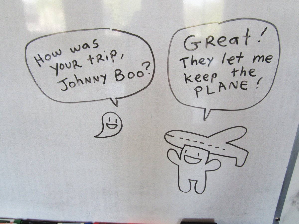 the_kochalka's tweet photo. #JohnnyBoo is back from his trip to Toronto! He got a new hat as a souvenir. @TorontoComics #TCAF #tcaf2018 https://t.co/ZlxwMBw1xA