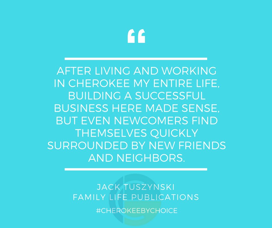 CherokeeOED's tweet photo. Jack Tuszynski submitted his #CherokeeByChoice testimonial with why he chooses to live, work and play in Cherokee.
To be featured, tell us why you choose to live or work in Cherokee County using the hashtag #CherokeeByChoice.
#testimonial #forgetthecommute https://t.co/nT0XU7fb8R