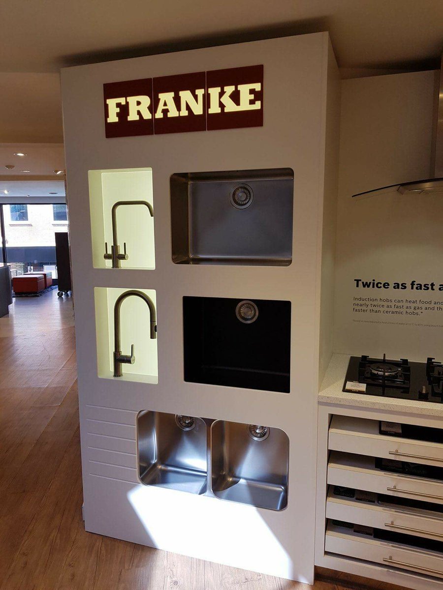 TheWharfBlog's tweet image. New display installation for RDO, showing a selection of the FRANKE undermount range.