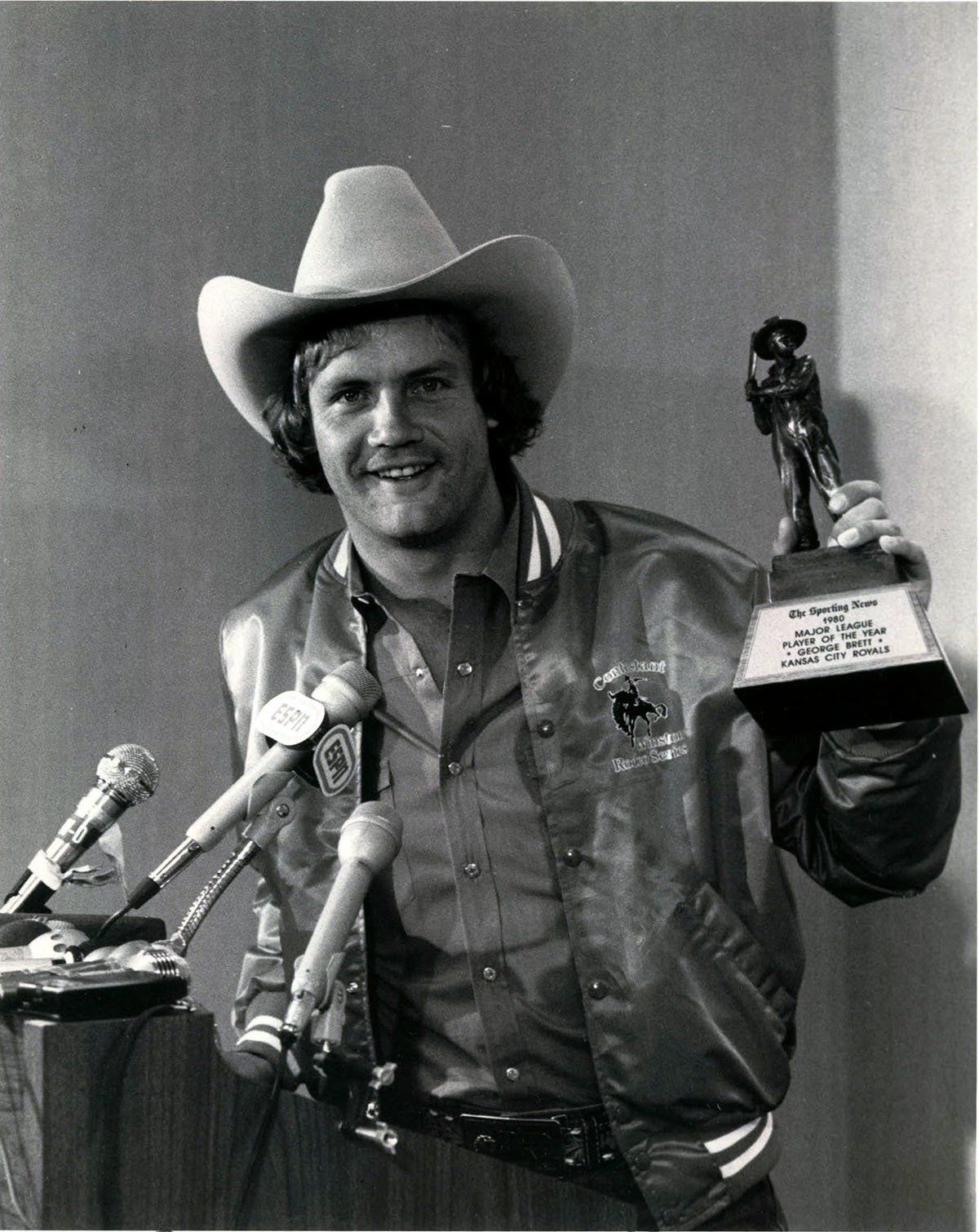 Happy birthday to George Brett, seen here holding a Sporting News Player of the Year trophy in 1980. 