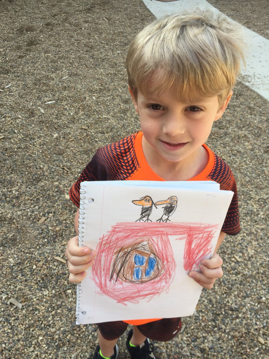 jpettykc's tweet image. Observational drawing opportunities during outside time. We now have 4 eggs in our nest!