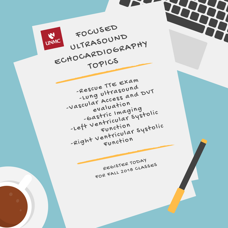 UNMCEcho's tweet photo. The #UNMC Focused Ultrasound course is geared towards the physician who is looking to incorporate point-of-care ultrasound into their practice. 
REGISTER for the Fall 2018 course today! 
#UNMCEcho #focusedultrasound #anesthesiology https://t.co/s9oXE7dwtM https://t.co/roMjgAGKXB
