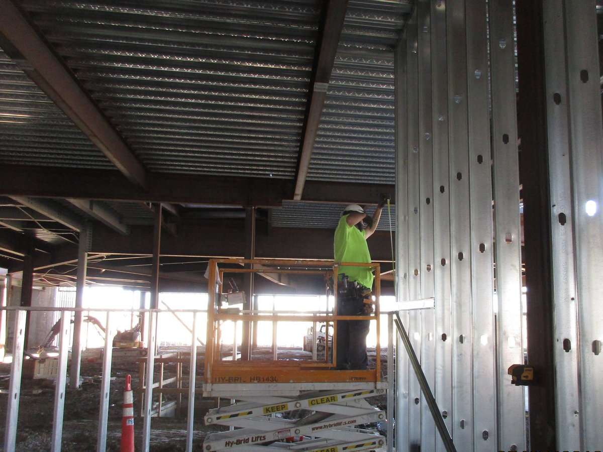 PML_Inc's tweet photo. It was a good week last week framing the Lower Level of our Countryside Project. #pmlconstruction #pmlprogress #metalframing #perfectweather https://t.co/ReO14xZ8mR