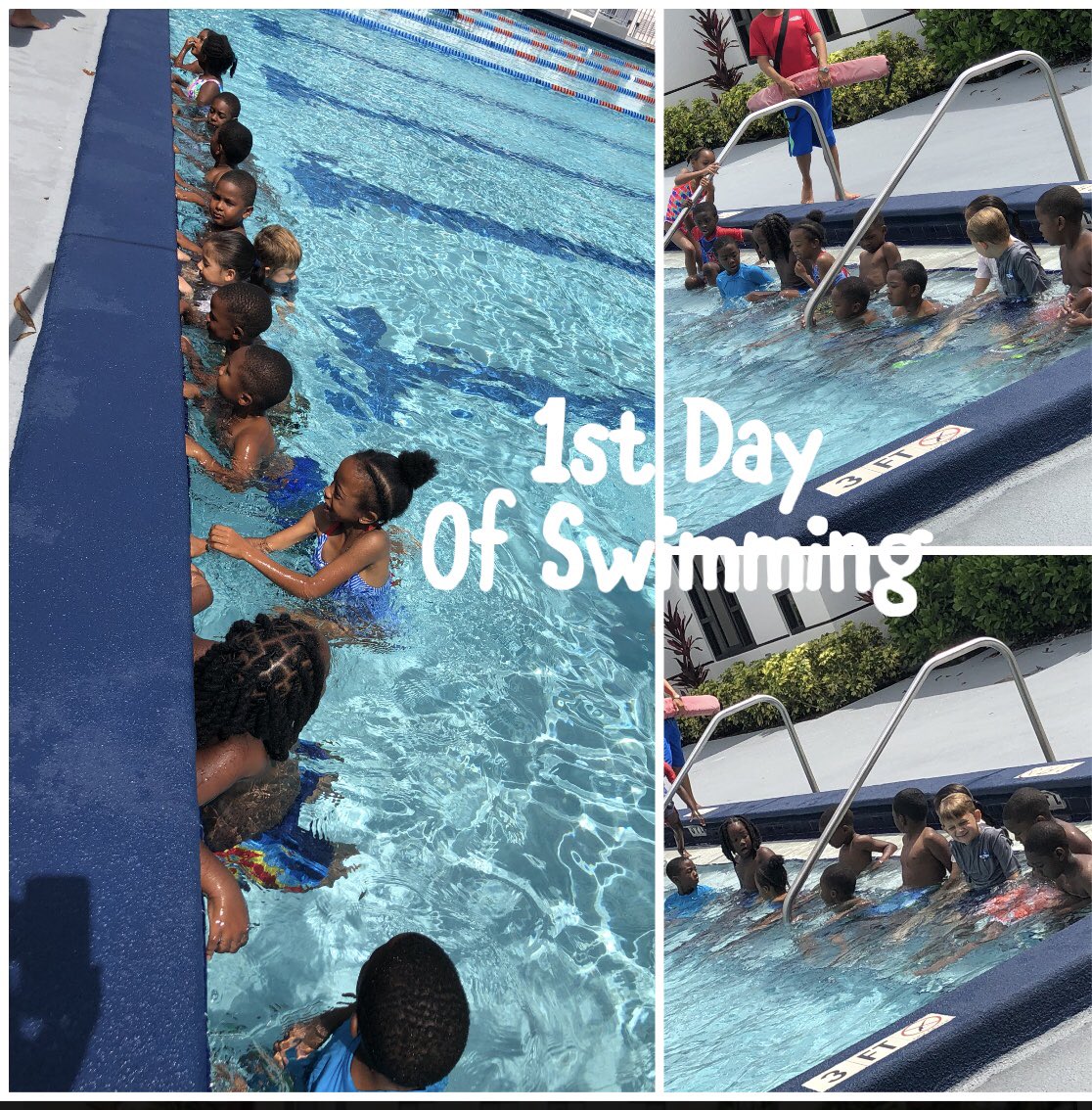 Nothing more important in Florida than learning to swim. 🏊🏻‍♂️ #KnowNova #BushsBeesSwim #NBFElem <a href="/Russ_Schwartz/">Russell Schwartz</a> #LifesavingSkills
