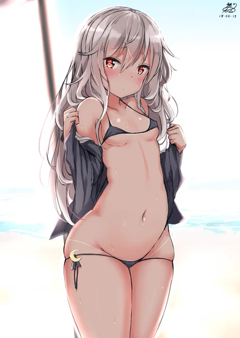 ビキニ菊月ちゃん(*'ω`*)
ちょっと早いけど暑くなってきたし
普段白い娘がちょっと日焼けしたりするとすっごいクるものがありますぜ
#艦これ版深夜の真剣お絵描き60分一本勝負
#艦これ版真剣お絵描き60分一本勝負_20180515 