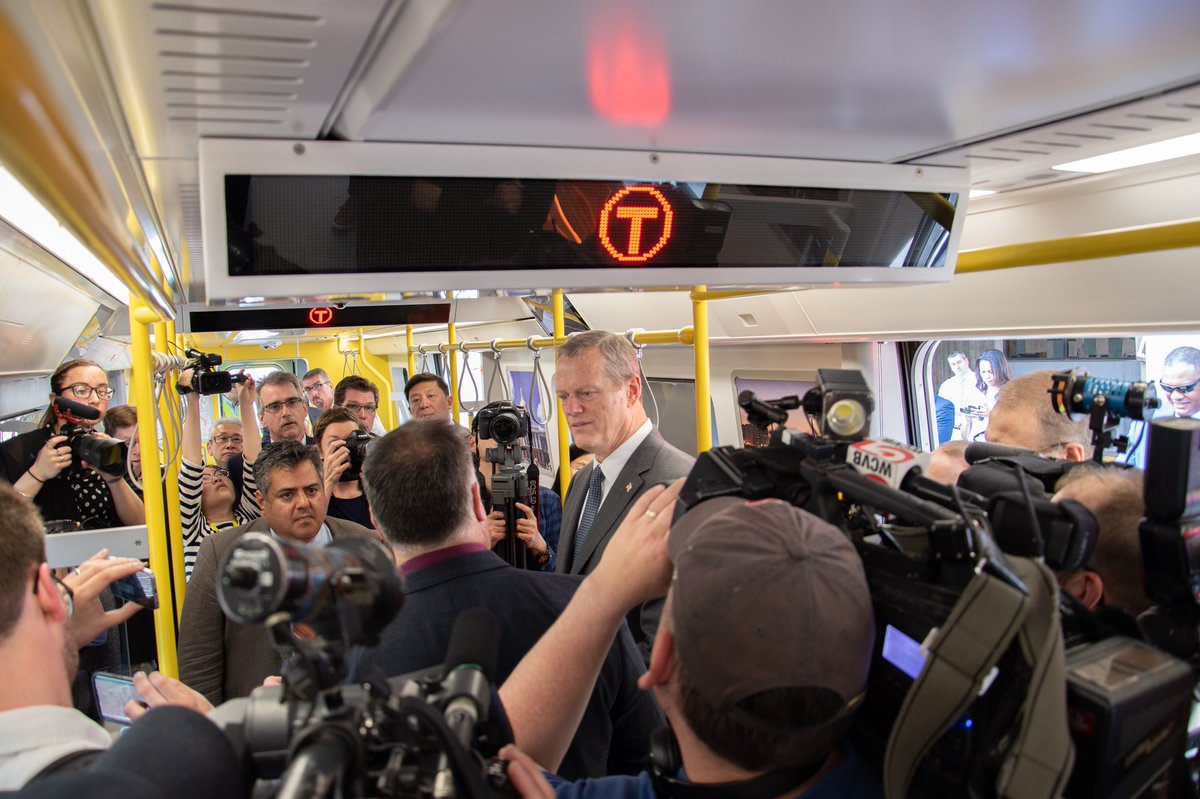MAGovArchive's tweet photo. Beyond the new #OrangeLine cars + entirely new #RedLine fleet coming next, the #MBTA is investing more than $350 million in a complete overhaul of the signal systems for both lines, another $470 million in track improvements and upgraded maintenance facilities, and $151M in SGR. https://t.co/x4UcbF2QNE