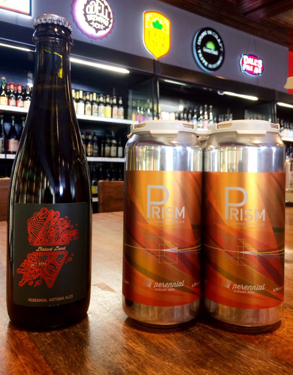 Just In! Two new offerings from <a href="/PerennialBeer/">Perennial Artisan Ales</a> distributed by <a href="/NKC_Beverage/">NKC Beverage Co</a>. Prism, a Dry-Hopped Saison using Amarillo and Wakatu hops, and Distant Land, a Saison with Brettanomyces.