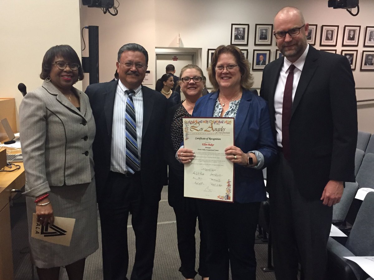 LASchools's tweet photo. Congratulations to Ellen Baker, principal of North Valley Occupation Center, named as an AALA Administrator of the Year.
She is being honored during Committee of the Whole. https://t.co/hZDrMYQS33