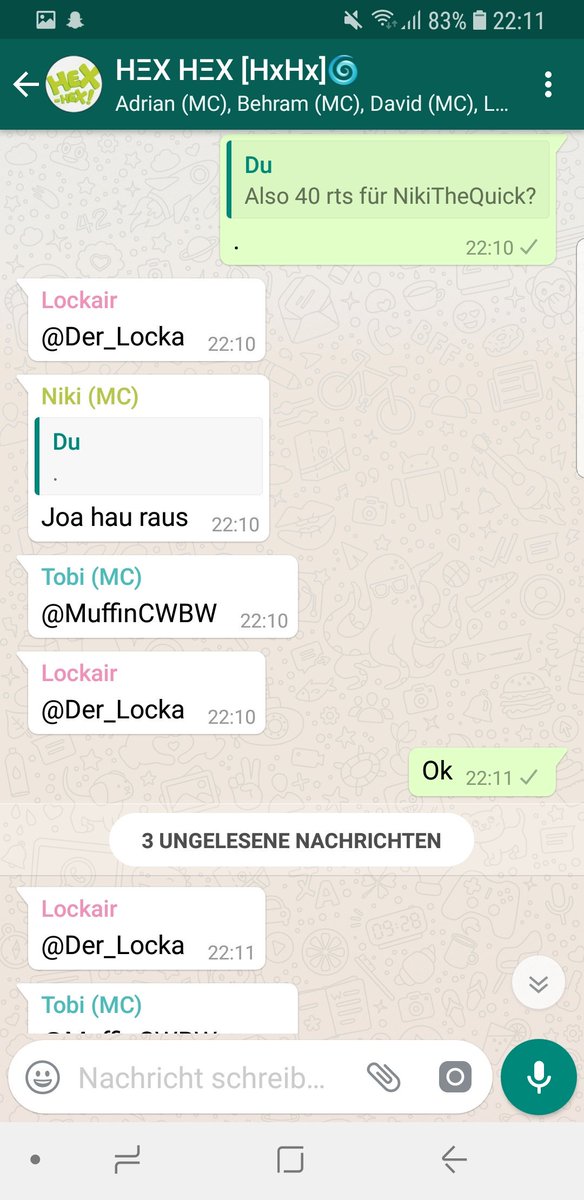 Gönnt mal alle RT!!
Und folgt den Boysss!

<a href="/Da_Babbit/">Da Babbit®</a> @Skycapi <a href="/leMalteq/">Malte</a> @kzro07 <a href="/byHolzAx/">Axel</a> @byKrinex @byEmirus <a href="/HexHexClan/">HexHex</a> <a href="/Krefkas/">⚜️ NΘΔH ⚜️</a> @InvisTurtleYT
