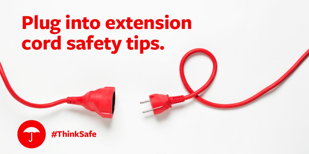 DYK that extension cords are intended for temporary use? Share these electrical outlet safety tips: tkpl.us/ap5lc #ThinkSafe