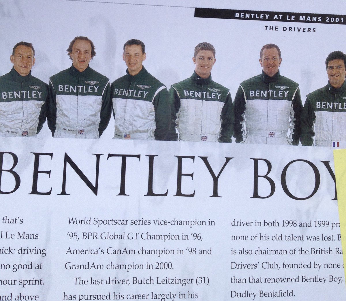 Throw back to 2001 when I signed to become @BentleyRacing factory driver it was a very proud day and 17 years later I can only look back with great memories. #bentleyboy