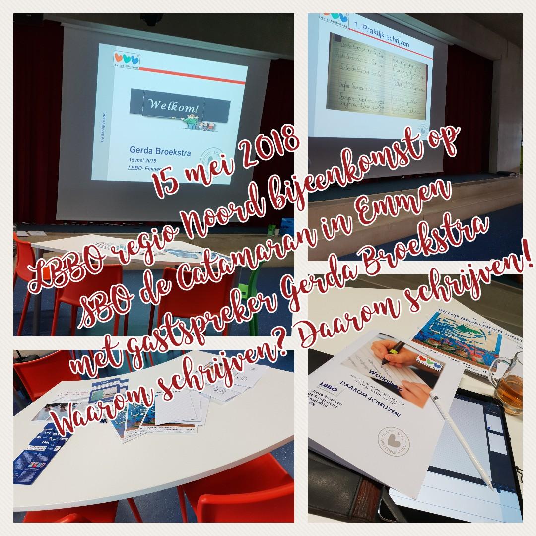 Vanavond is <a href="/gerdabroekstra/">gerda broekstra</a> gastspreker tijdens de @LBBO1 regio Noord bijeenkomst op sbo de Catamaran in Emmen 'Waarom #schrijven, daarom schrijven!'