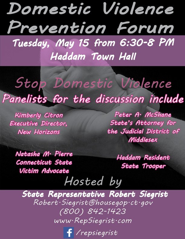 NewHorizonsDV's tweet photo. Join us tonight in Haddam with @BobSiegrist to discuss domestic violence prevention efforts and get your questions answered! https://t.co/iZNfmqJAxp