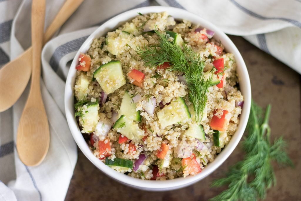 Cucumber Dill Quinoa Salad - go.shr.lc/2Ghr0En via <a href="/lemonsandzest/">lemons + zest</a> its #summersalad season! #Salad