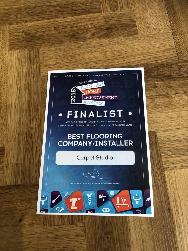 CSL_flooring's tweet photo. @CSL_flooring #SHIA2018 βFinalistsβ Thankyou to everyone who took the time to vote for Carpet Studio #wantthatcarpet #wantthatfloor #uk #Scotland #Glasgow #Bearsden #Muirend #local #floorcoverings π https://t.co/jySZFkEUqh