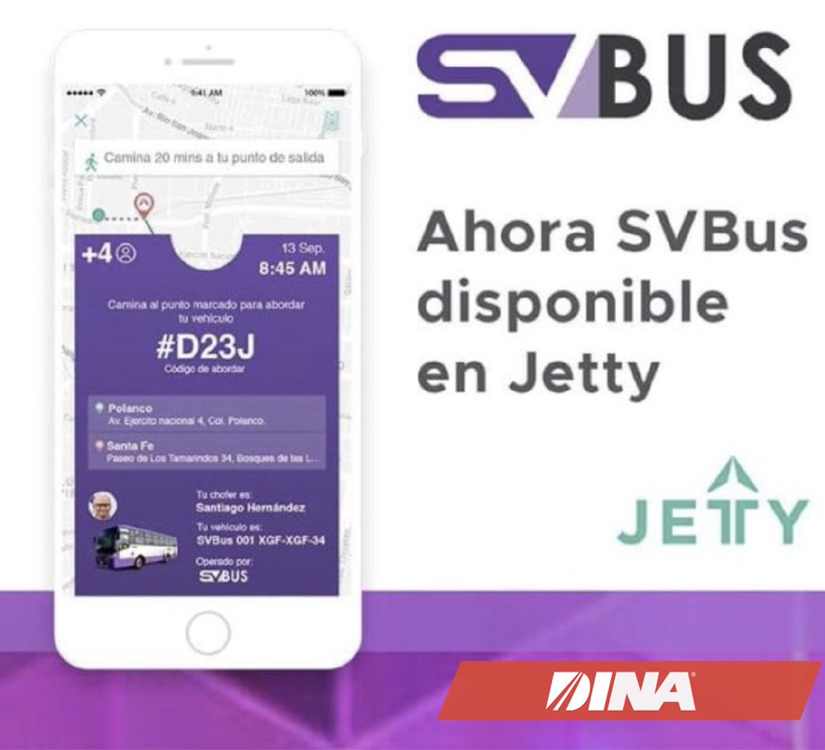 DINAmx's tweet photo. .@SVBusOficial y @JettyMX se han aliado para que desde su app reserves tu lugar en cada viaje. Descárgala y viaja cómodo en unidades #LinnerG de @DINAmx. https://t.co/tBVIWiMAWK