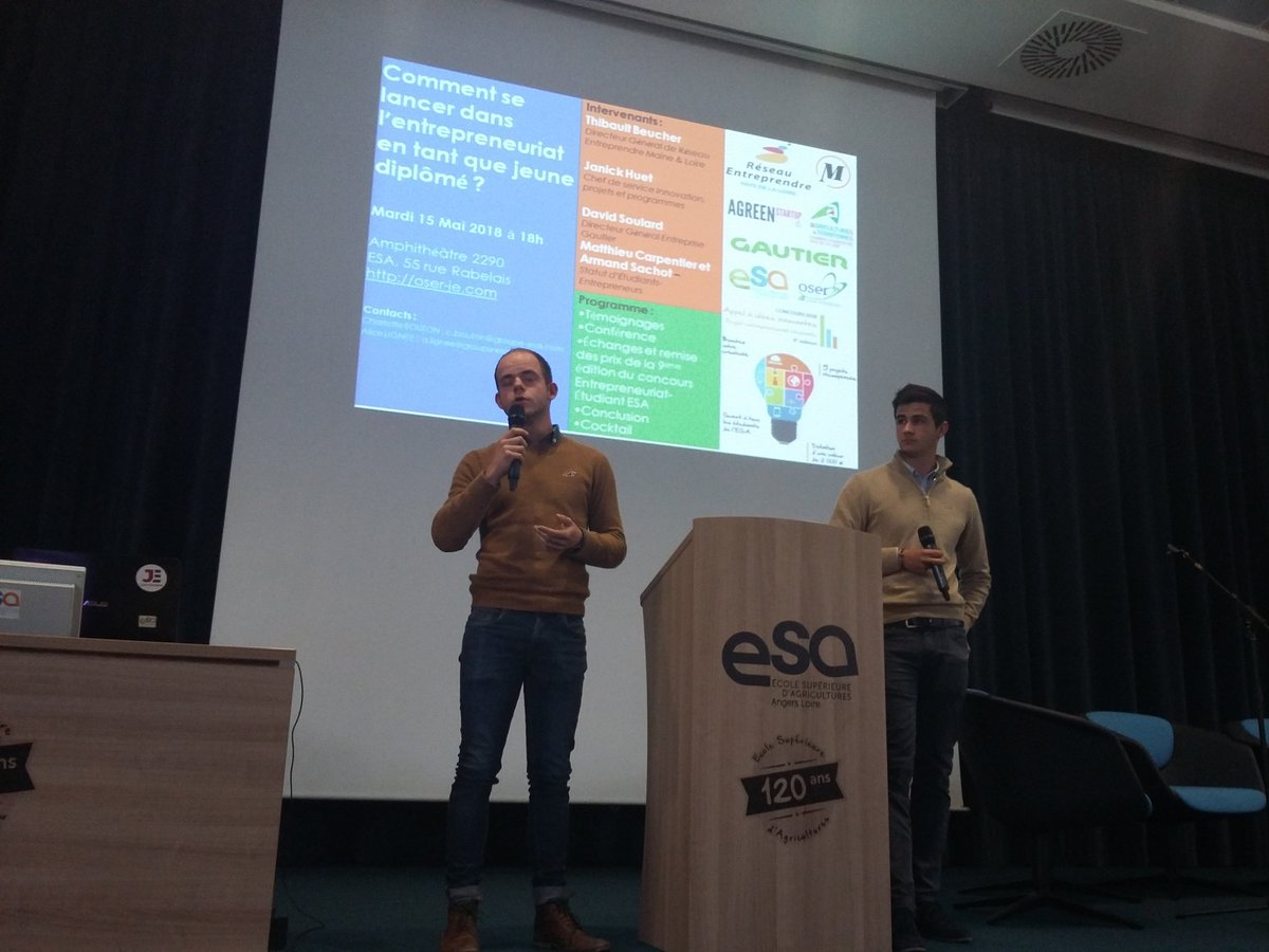 Alumni_ESA's tweet photo. Comment se lancer dans l'entrepreneuriat en tant que jeune diplômé ? Réponse avec @Matthieu_Carp et @Armand_Sachot #hoptime https://t.co/NBP2qLR0we