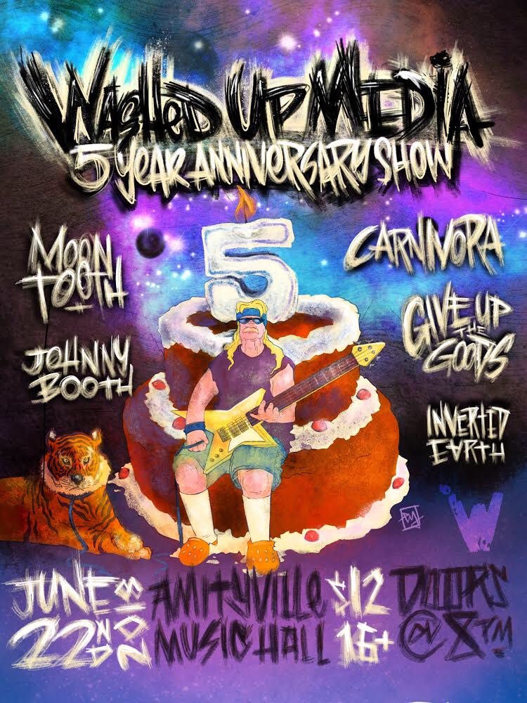 MoonTooth1's tweet photo. June 22nd @ #AmityvilleMusicHall // @WashedUpMedia 5th Anniversary Show w/ #MoonTooth @johnnyboothNY @carnivoraband #GiveUpTheGoods &amp; #InvertedEarth 🔥 #longisland #metal #hardcore #prog #rager https://t.co/jgBa9c9xQb