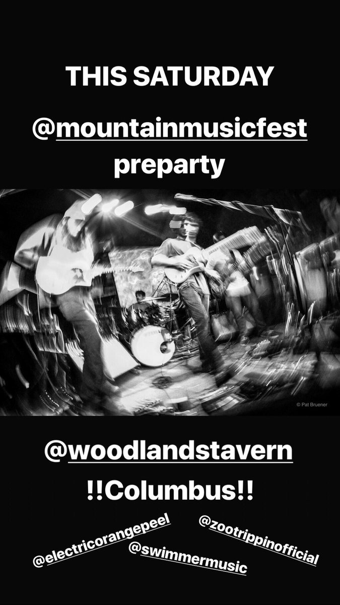 THIS SATURDAY! <a href="/MMFestWV/">MountainMusicFest</a> preparty at <a href="/WoodlandsTavern/">Woodlands Tavern ♫</a> w/ #electricorangepeel @ZooTrippin @SwimmerBTV