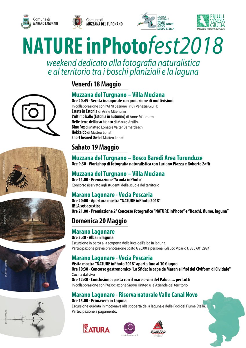 #MaranoLagunare #MuzzanadelTurgnano #Lagunamagazinefvg natureinphoto.com Tre giorni per scoprire il territorio tra i boschi planiziali e la laguna di Marano attraverso il 2° Concorso di fotografia naturalistica.
