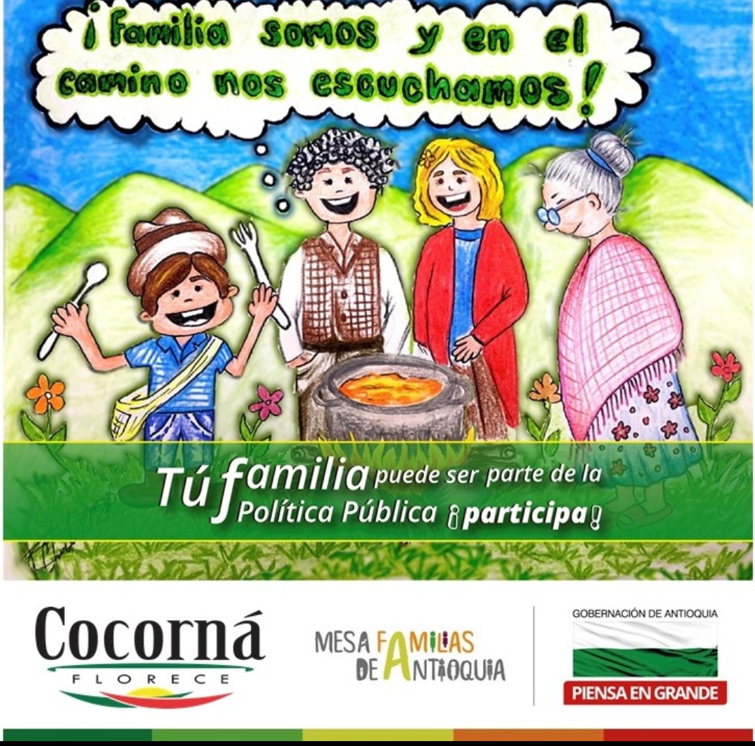 JohanAlcalde's tweet photo. Para las familias feliz día todos los días, los invitamos a mantenerse unidos en el amor y el respeto y que de allí nazcan las bases para una sociedad en paz. #CocornáFlorece https://t.co/iGnp8bmTJC