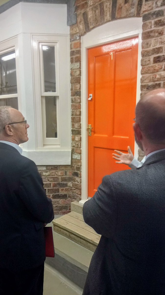 VCO_Salford's tweet photo. Thank you @SirRichardLeese for visiting @careatsalford and @SOBE_Salford today. A life-sized, weather-controlled Victorian terrace, a future lab and a simulated hospital ward are just some of the fantastic research, enterprise and teaching facilities we have at @SalfordUni https://t.co/Ww7jQ7Qdv0