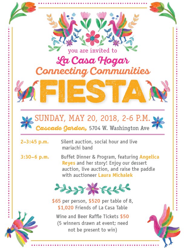 LaCasaHogar's tweet photo. Five more days to La Casa Hogar's Fiesta. Get ready to join us Sunday 20th. We have seven amazing items in our live auction. 
Item #2 Take a hike with Laura Armstrong; La Casa's Executive Director.
https://t.co/mmOBnQneL8 https://t.co/DbBMRKWsEI