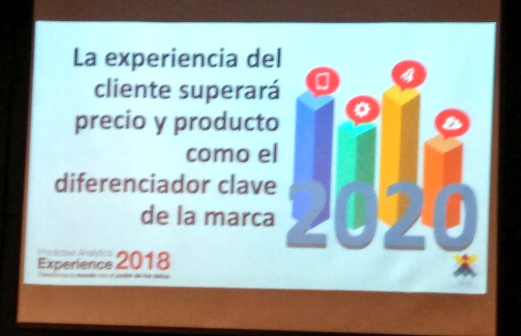 tbenavidesr's tweet photo. El #PoderDeLosDatos permite centrarse en la experiencia del cliente: pensamientos, expectativas, sentimientos y emociones al interactuar con cualquier elemento de una organización #PAExperience18 https://t.co/3aFuMpjvvP