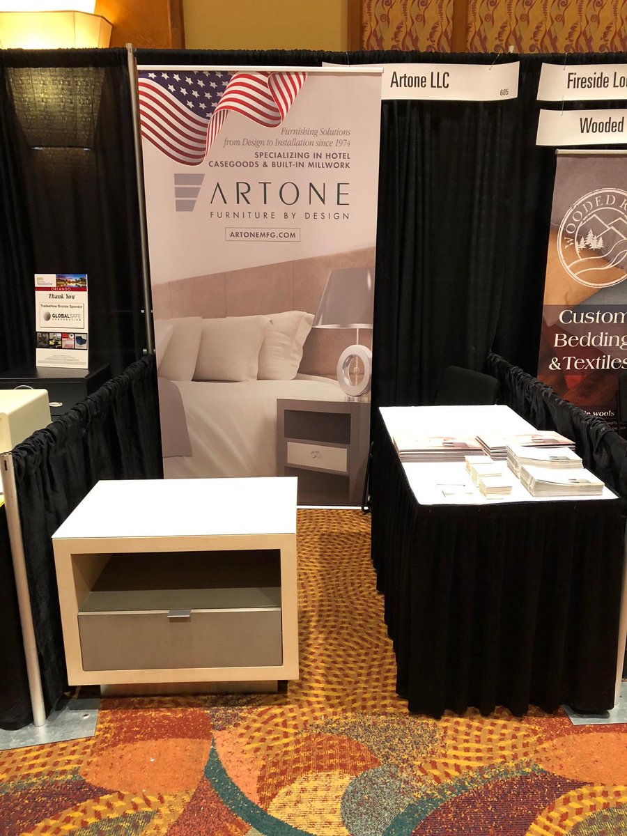 artone_llc's tweet image. We&apos;re in Orlando at the @NEWH Regional trade show. Come visit us at booth 605! Sam, Chris, or Caitlin are ready to talk to you about your next hotel project. #NEWH #hotel #hotelprojects