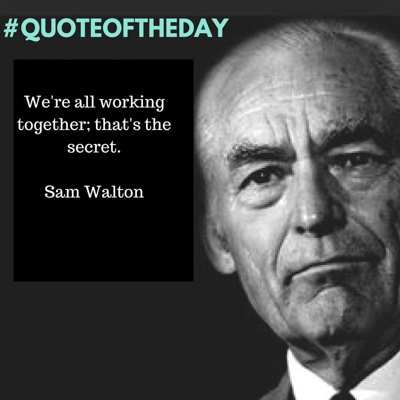 Building a team is a major key to a successful business. At NXTFactor we work with businesses to develop digital marketing strategy to increase sales and visibility. 
#QuoteOfTheDay #We're all working together; thats the secret. #SamWalton #famousquotes