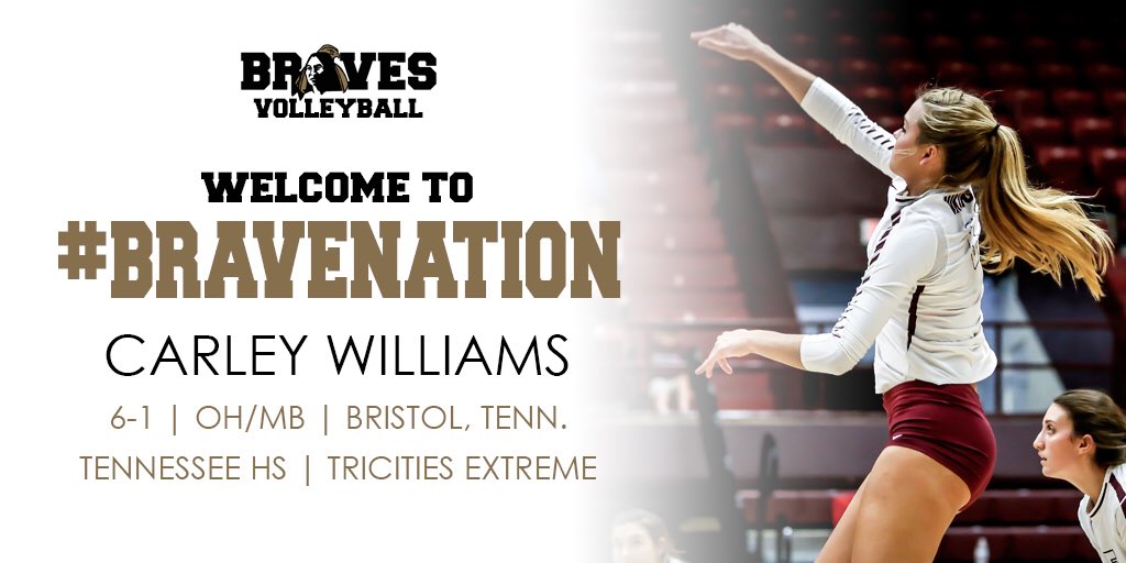 UNCP_Volleyball's tweet photo. Welcome future Brave, Carley Williams! We are excited to have you join #BraveNation @carley_w_8! https://t.co/Gus9Tf13Ah