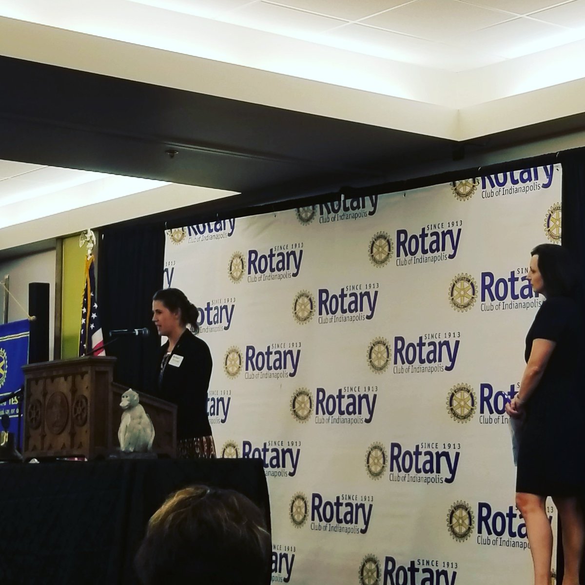 nextpivotpoint's tweet photo. My first @indyrotary meeting. Just 30 years ago it was a boys club with #nogirlsallowed. Today, they have a #woman president, balanced membership, and a very confident young woman commanding attention of the audience. #equalityispossible #alliesforequality https://t.co/XrB5cJT2Zr