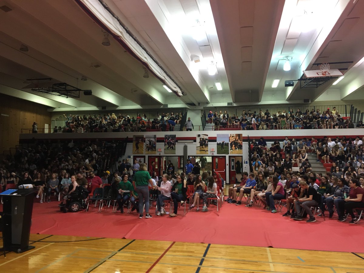 SalComp's tweet photo. Wow!  Powerful message delivered to grade 10’s and 11’s this morning.  Thanks to Greg Drew for sharing his story about the real cost of distracted driving. https://t.co/k19oPXyXMV