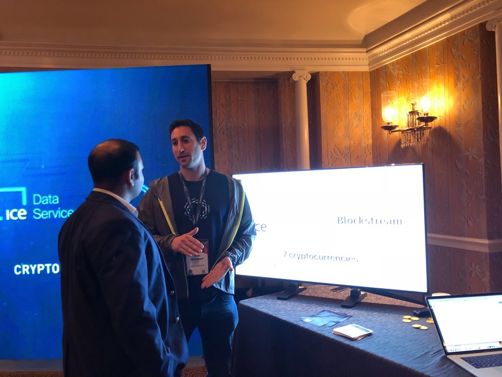 Blockstream's tweet photo. Demo day in the #BlockstreamRoom at #Consensus2018. Today we have talks from 1:00 PM onwards. Come by and listen at the Petit Trianon! https://t.co/0CELk3tkWK