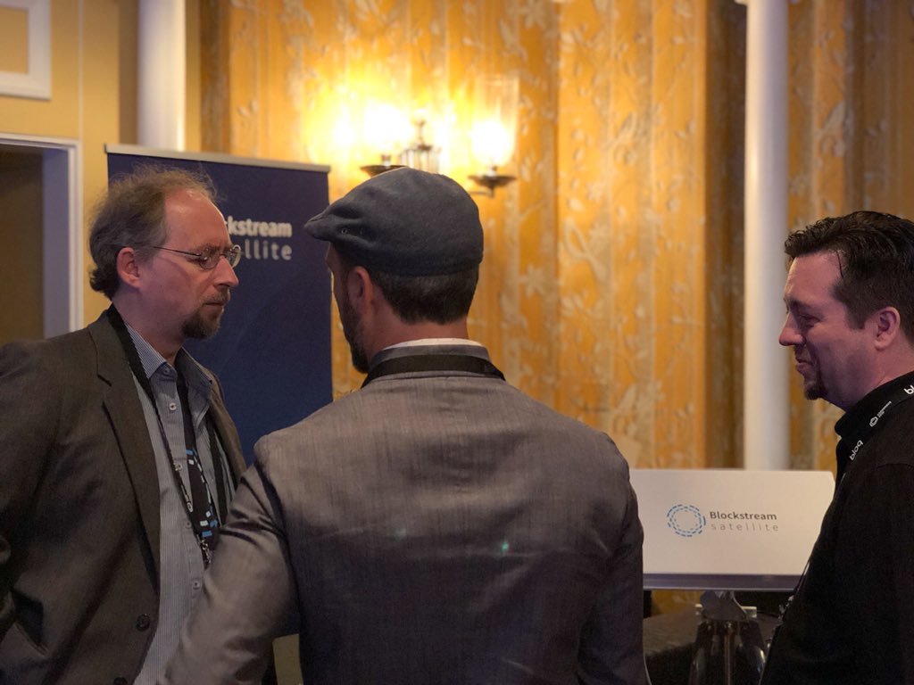 Blockstream's tweet photo. Demo day in the #BlockstreamRoom at #Consensus2018. Today we have talks from 1:00 PM onwards. Come by and listen at the Petit Trianon! https://t.co/0CELk3tkWK