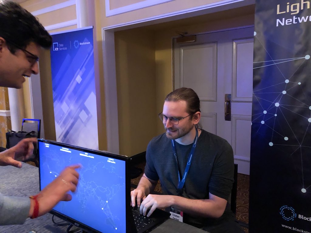 Blockstream's tweet photo. Demo day in the #BlockstreamRoom at #Consensus2018. Today we have talks from 1:00 PM onwards. Come by and listen at the Petit Trianon! https://t.co/0CELk3tkWK