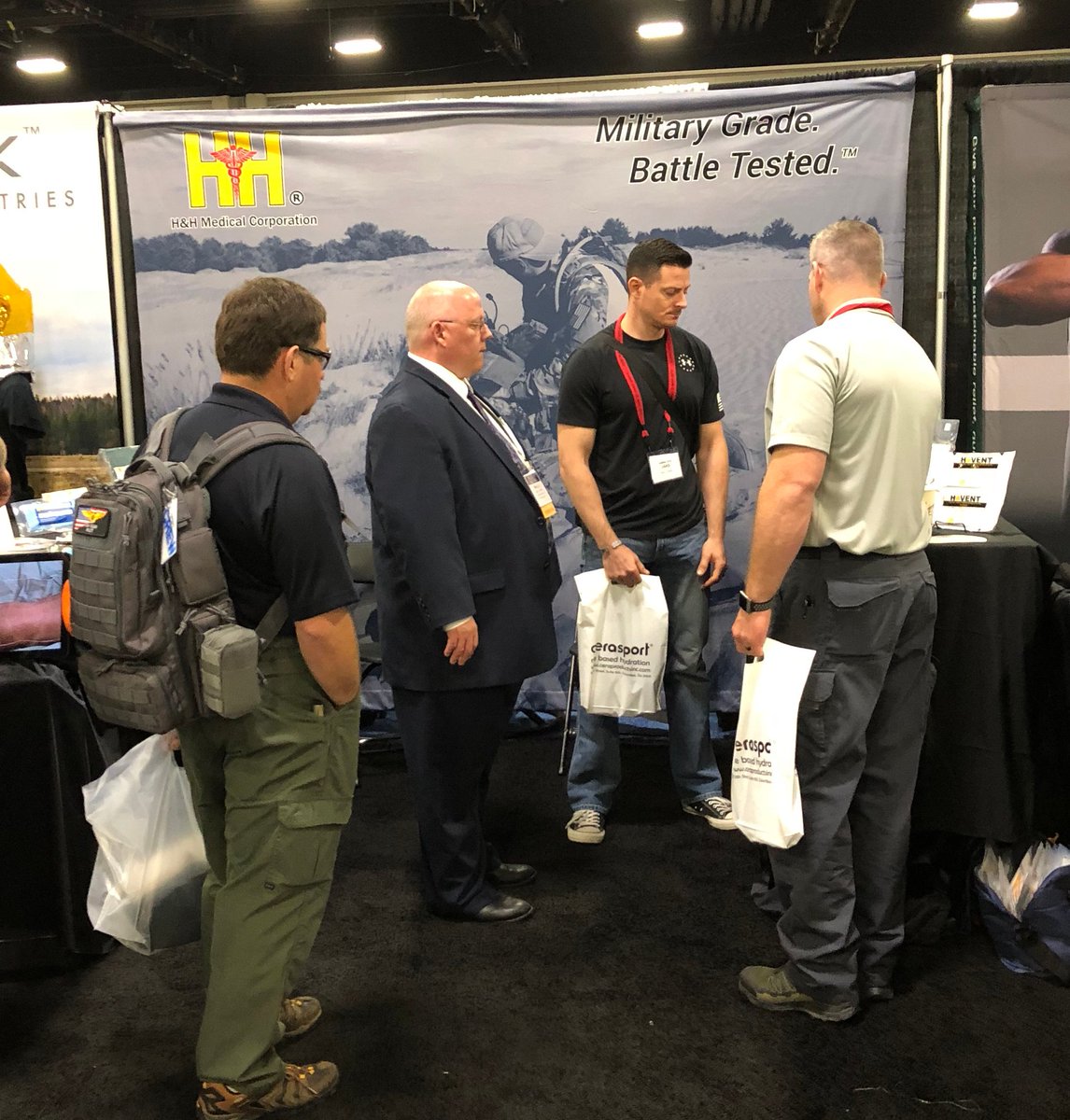gohandh's tweet photo. At #SOMA2018? Stop by booth 717P at the Charlotte Convention Center to see our top-notch team and learn a bit more about how H&H Medical Corporation helps #stopthebleed #gohandh #militarygrade #battletested #hvent #tradeshow https://t.co/OCFA19IhCE